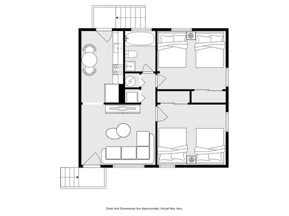Central Suite C - 2 Bedrooms/Double Queens/ Parking
