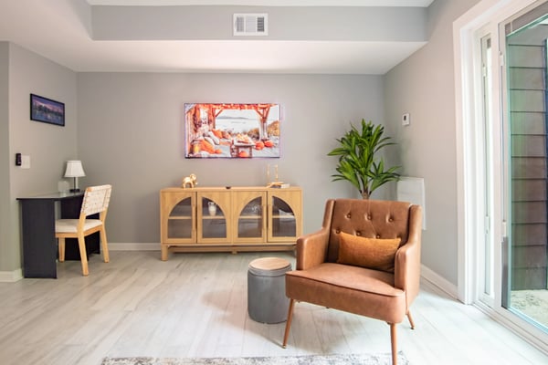 Bright living room in a Birmingham rental home